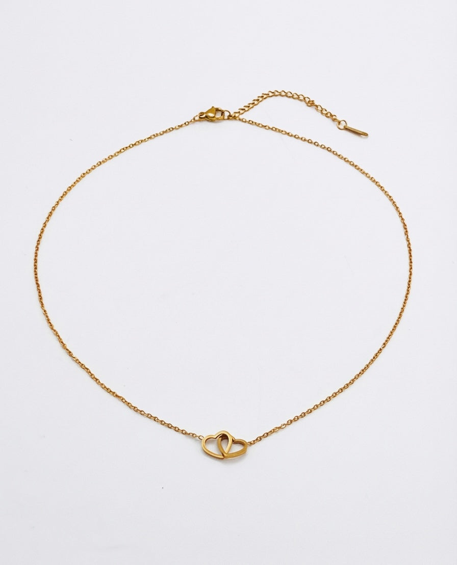 Rose Gold Stainless Steel Heart Pendant Necklace