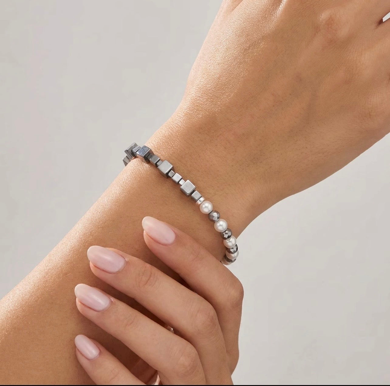 Silver White Natural Stone Bracelet | Silver Steel Jewelry for Women