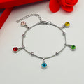 Multicolour Romance Pendant Bracelet | Silver Stainless Steel