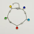 Multicolour Pendant Bracelet | Silver Stainless Steel