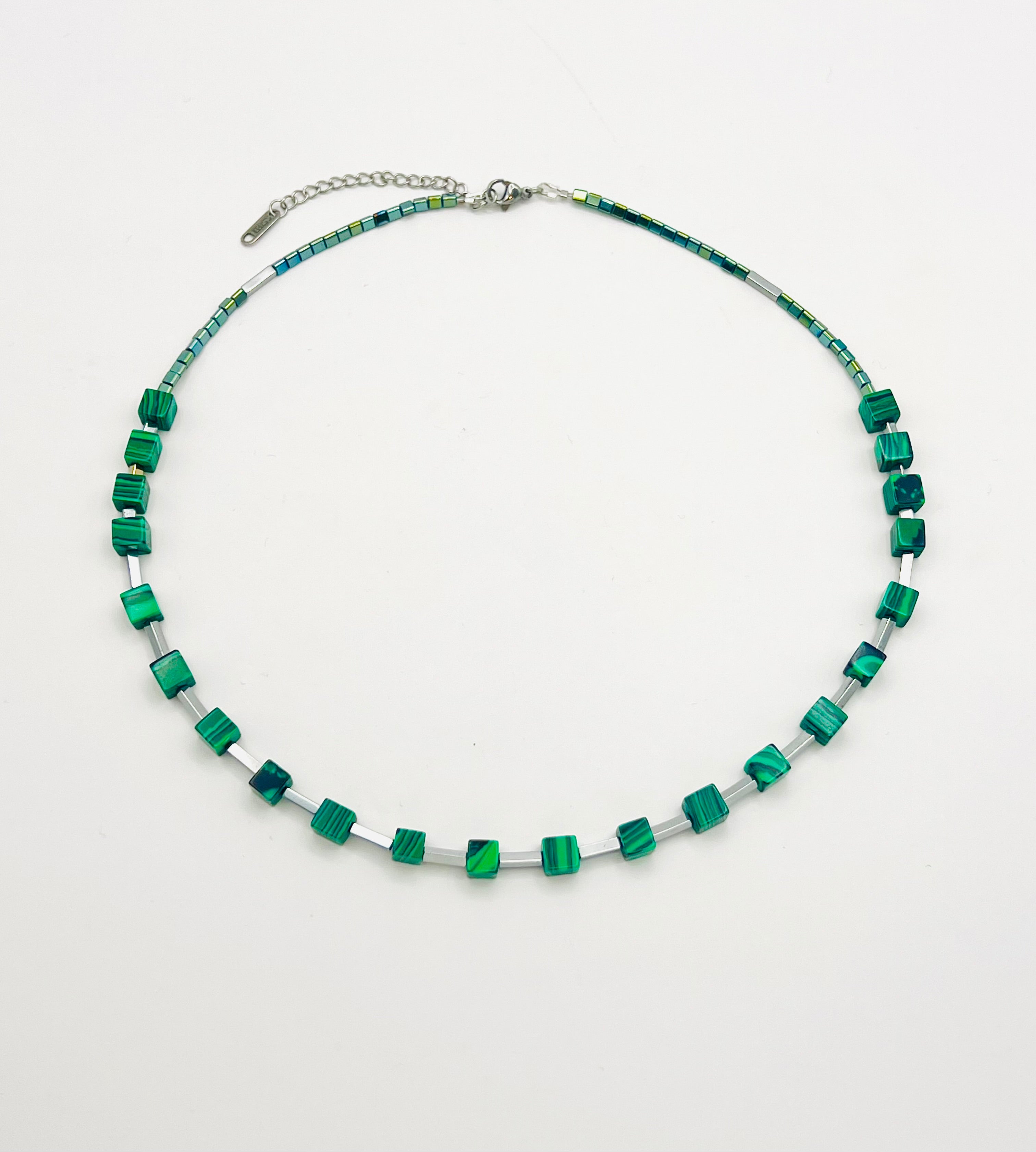 Malachite Natural Stones Necklace | Gold Stainless Steel Chain Elegant Jewellery