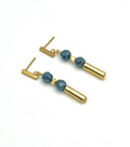 Black Hematite Stone Drop Earrings | Gold Stainless Steel Jewelry