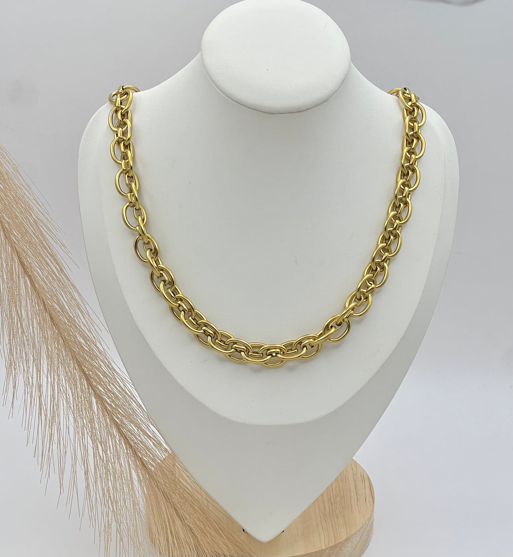 Gold Stainless Steel Chain Necklace for Women Gift Jewellery Box