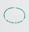 Mix Green and White Crystal Glass Stone Necklace