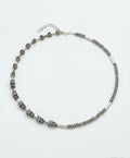 Elegant Ash Grey Crystal Glass Necklace | Silver-Plated Clasp