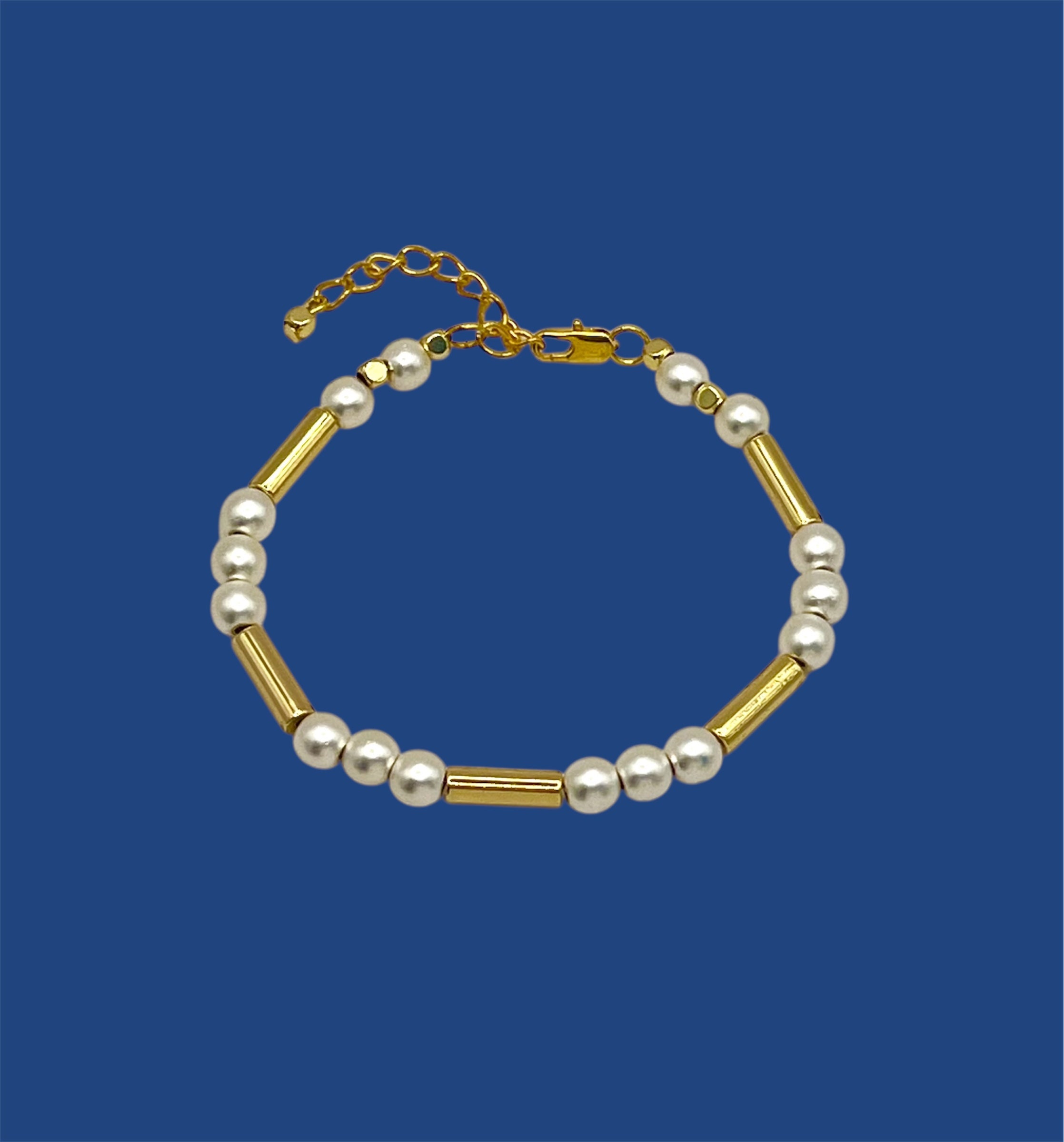 Natural Stone Bracelet | Gold-Tone, Gold-Plated Stainless Steel