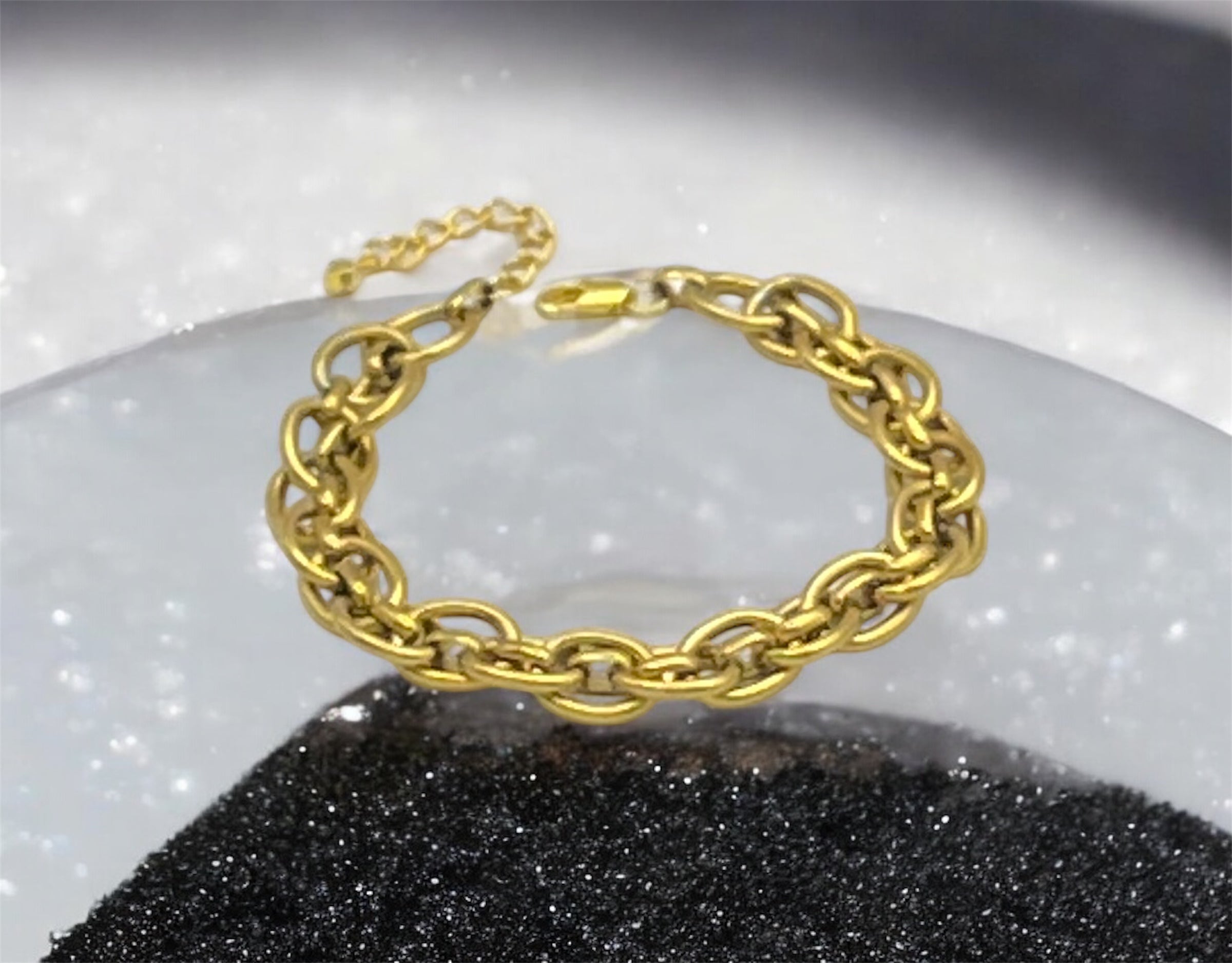 Gold-Tone Stainless Steel Double-Chain Bracelet – A Timeless Gift for Her