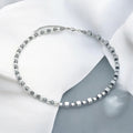 Silver White Natural Stone Necklace | Silver Steel Jewelry for Women