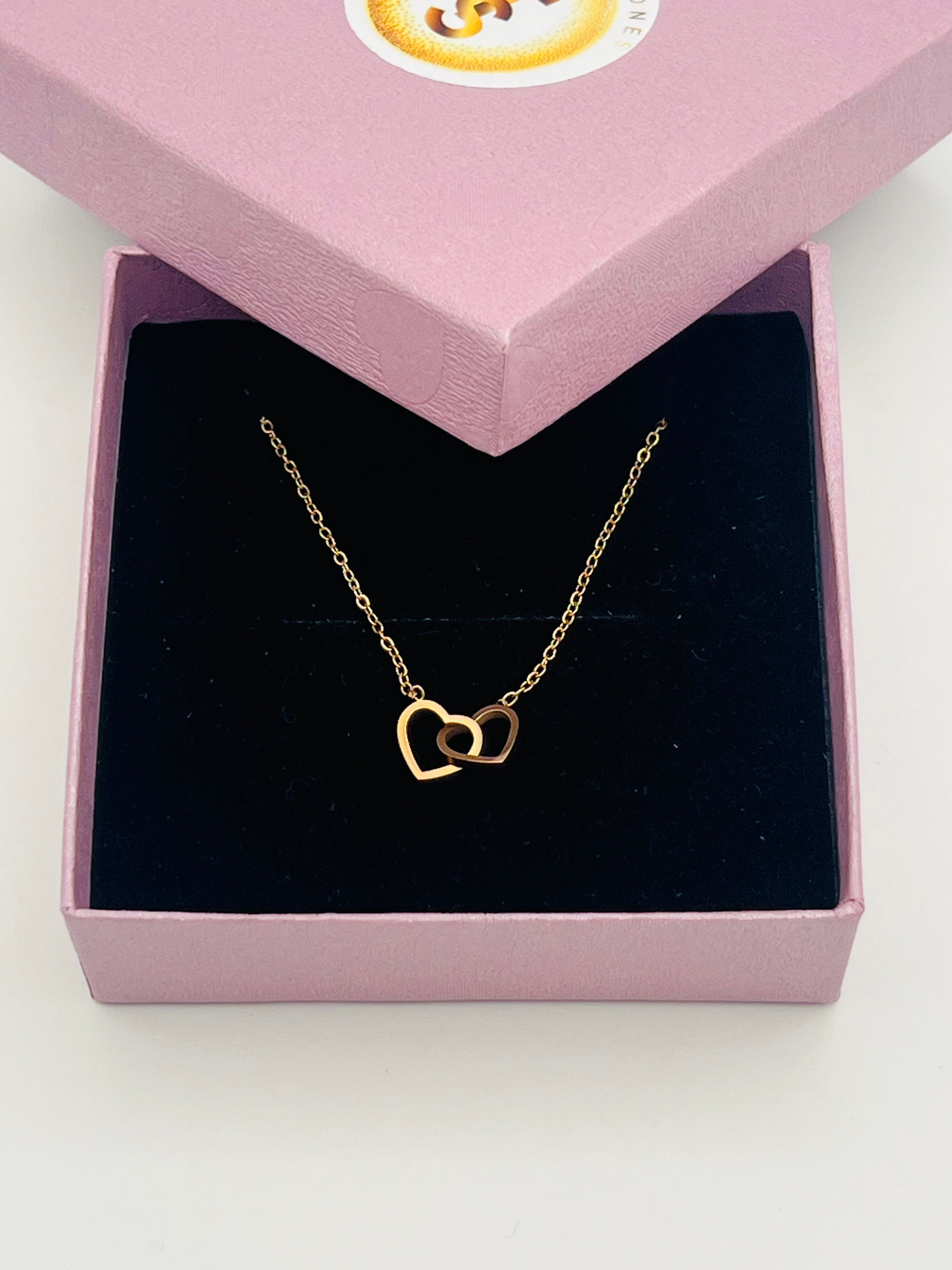 Rose Gold Stainless Steel Heart Pendant Necklace