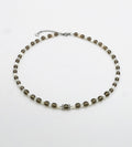 Natural White Pearls & Smoky Quartz Necklace | Silver Stainless Steel Jewelry
