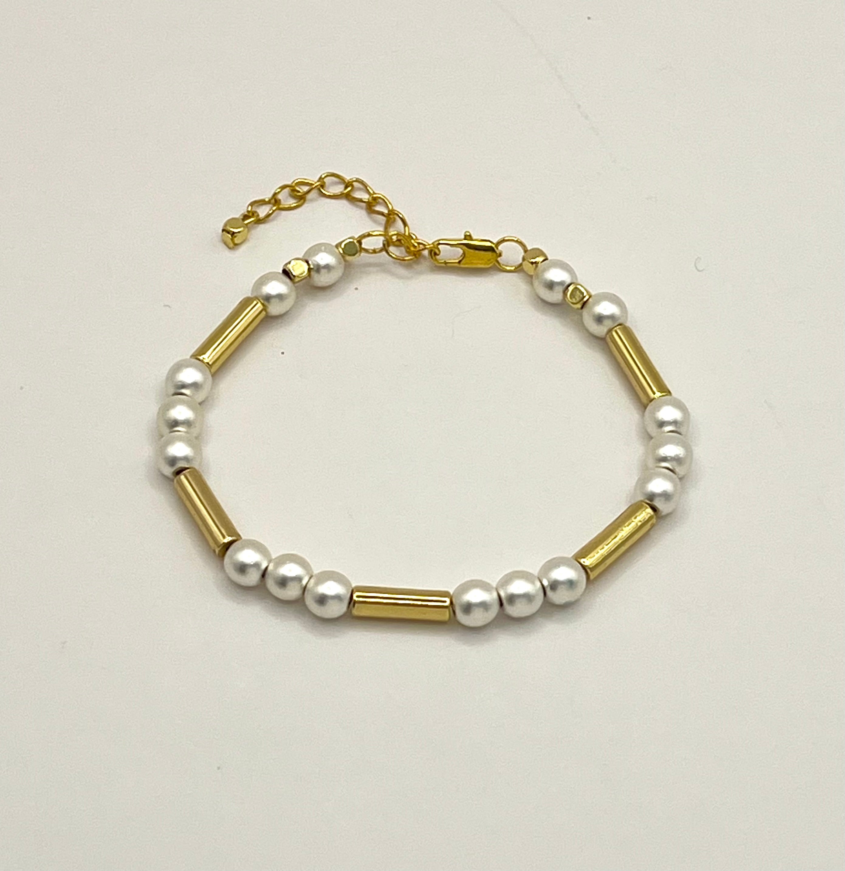 Natural Stone Bracelet | Gold-Tone, Gold-Plated Stainless Steel
