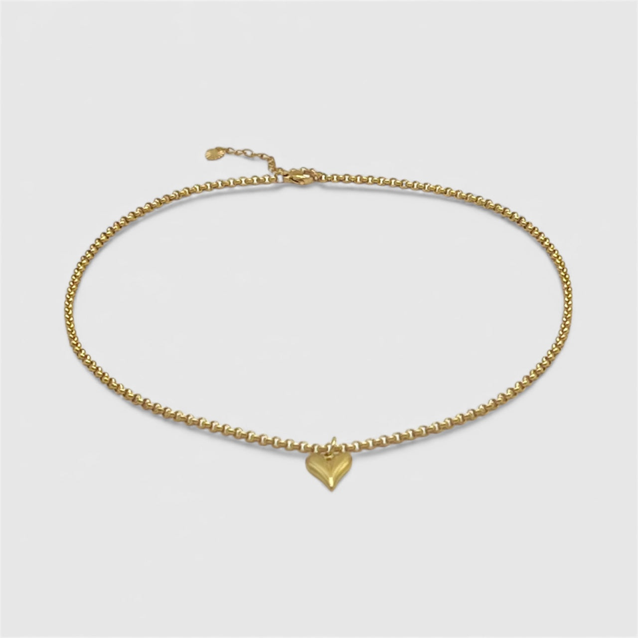 Gold Heart Pendant Necklace with Stainless Steel Chain