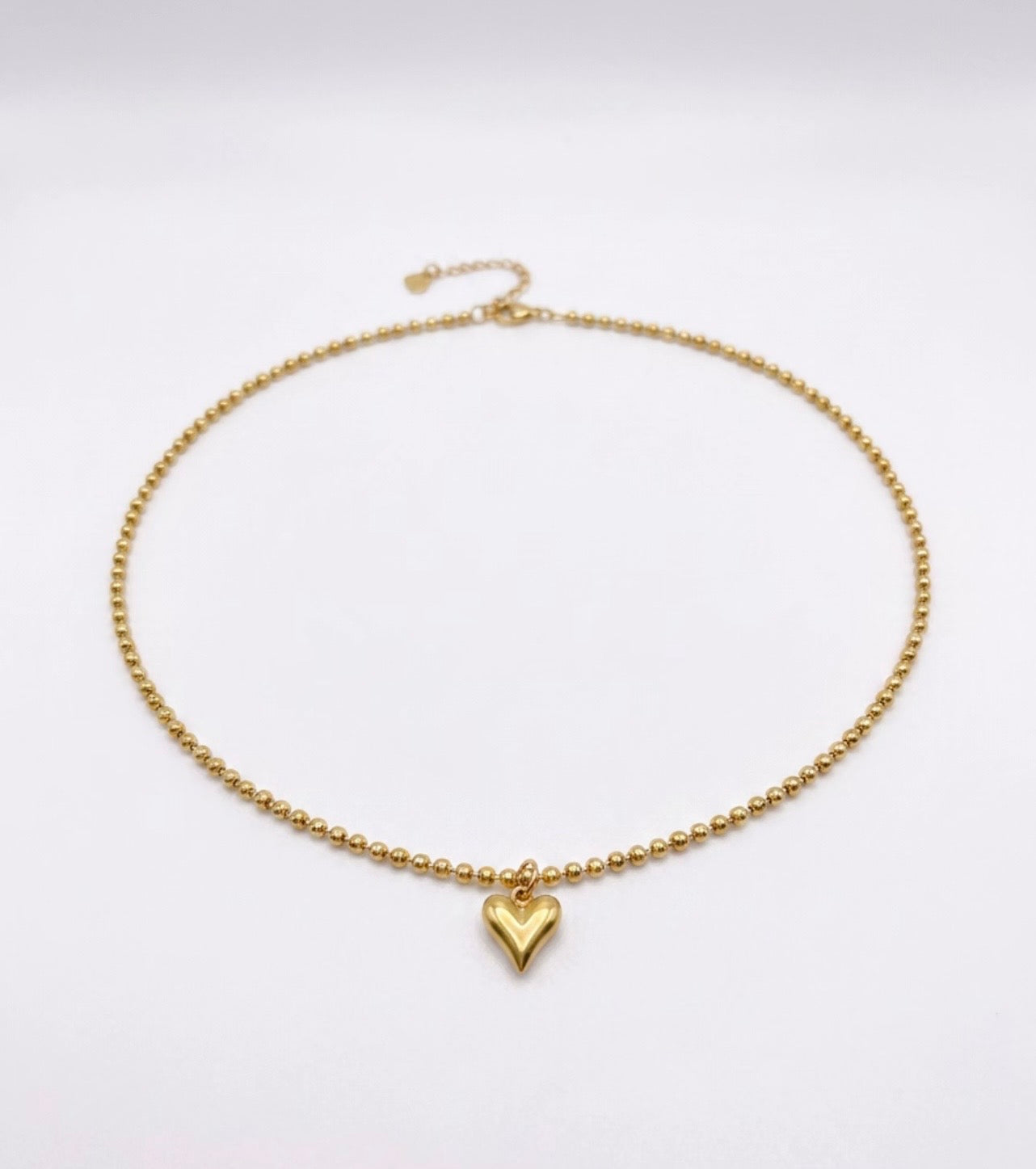 Gold Heart Pendant Necklace with Stainless Steel Chain