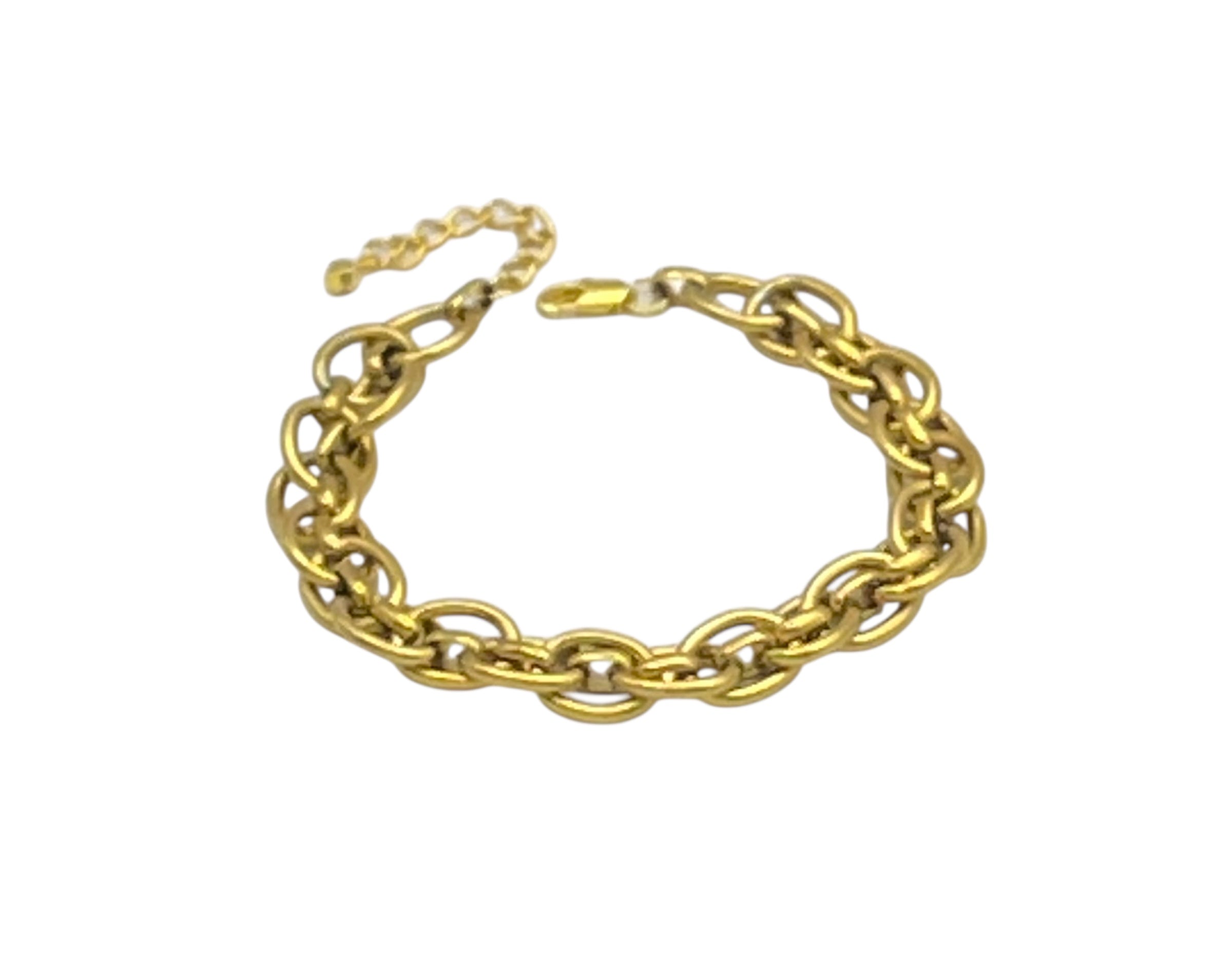 Gold-Tone Stainless Steel Double-Chain Bracelet – A Timeless Gift for Her