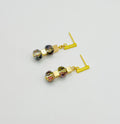 Transparent Black Crystal Glass Stone Drop Earrings | Gold Stainless Steel Clasp