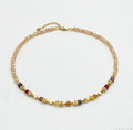 Elegant Mixed Cream Crystal Glass Necklace | Gold Stainless Steel Clasp
