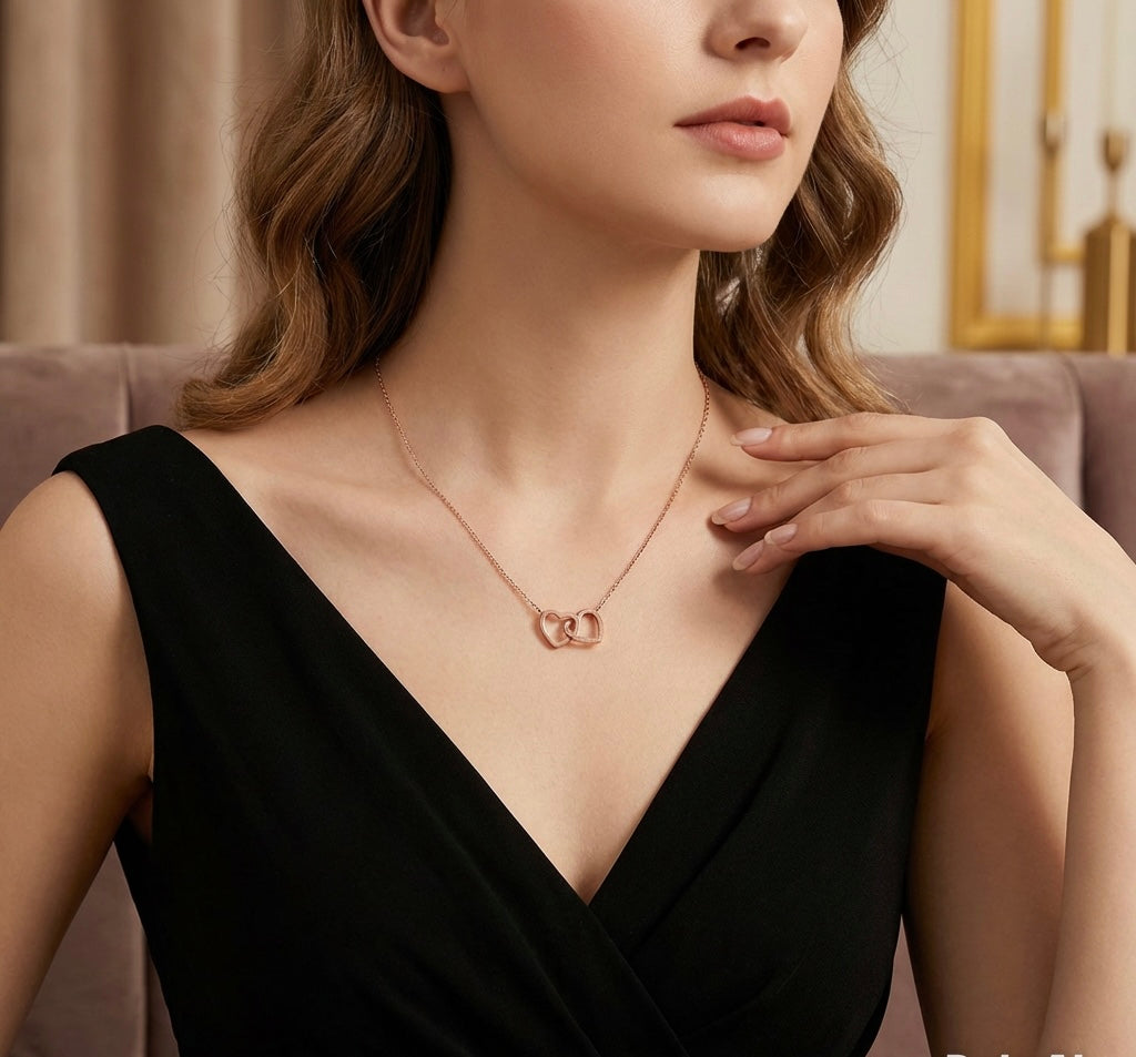 Rose Gold Stainless Steel Heart Pendant Necklace