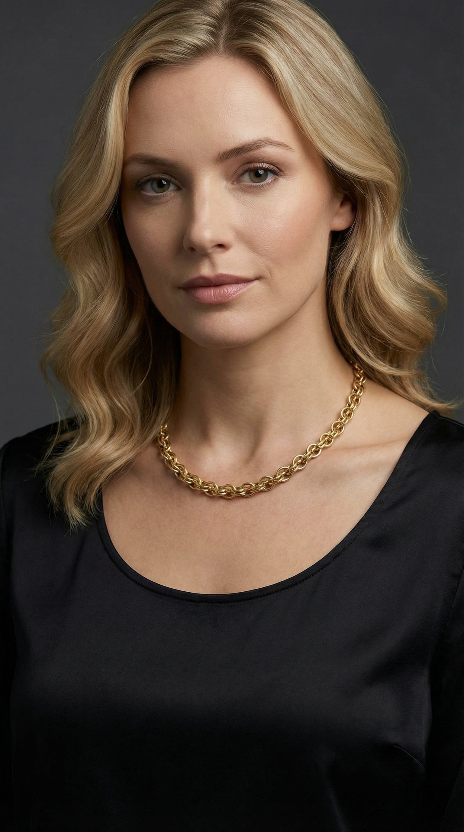 Gold Stainless Steel Chain Necklace for Women Gift Jewellery Box