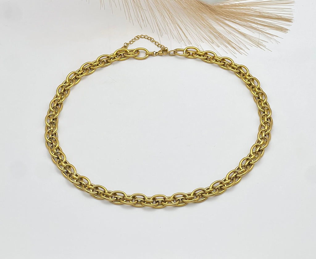 Gold Stainless Steel Chain Necklace for Women Gift Jewellery Box