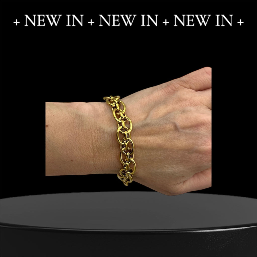 Gold-Tone Stainless Steel Double-Chain Bracelet – A Timeless Gift for Her