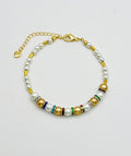 Multicolour Rhinestone Bracelet in White Gold Tone | Stainless Steel
