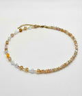 Champagne Crystal Glass Necklace – Gold Stainless Steel